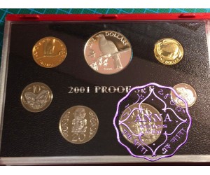 NZ 2001 Proof Set With COA 7 Coins